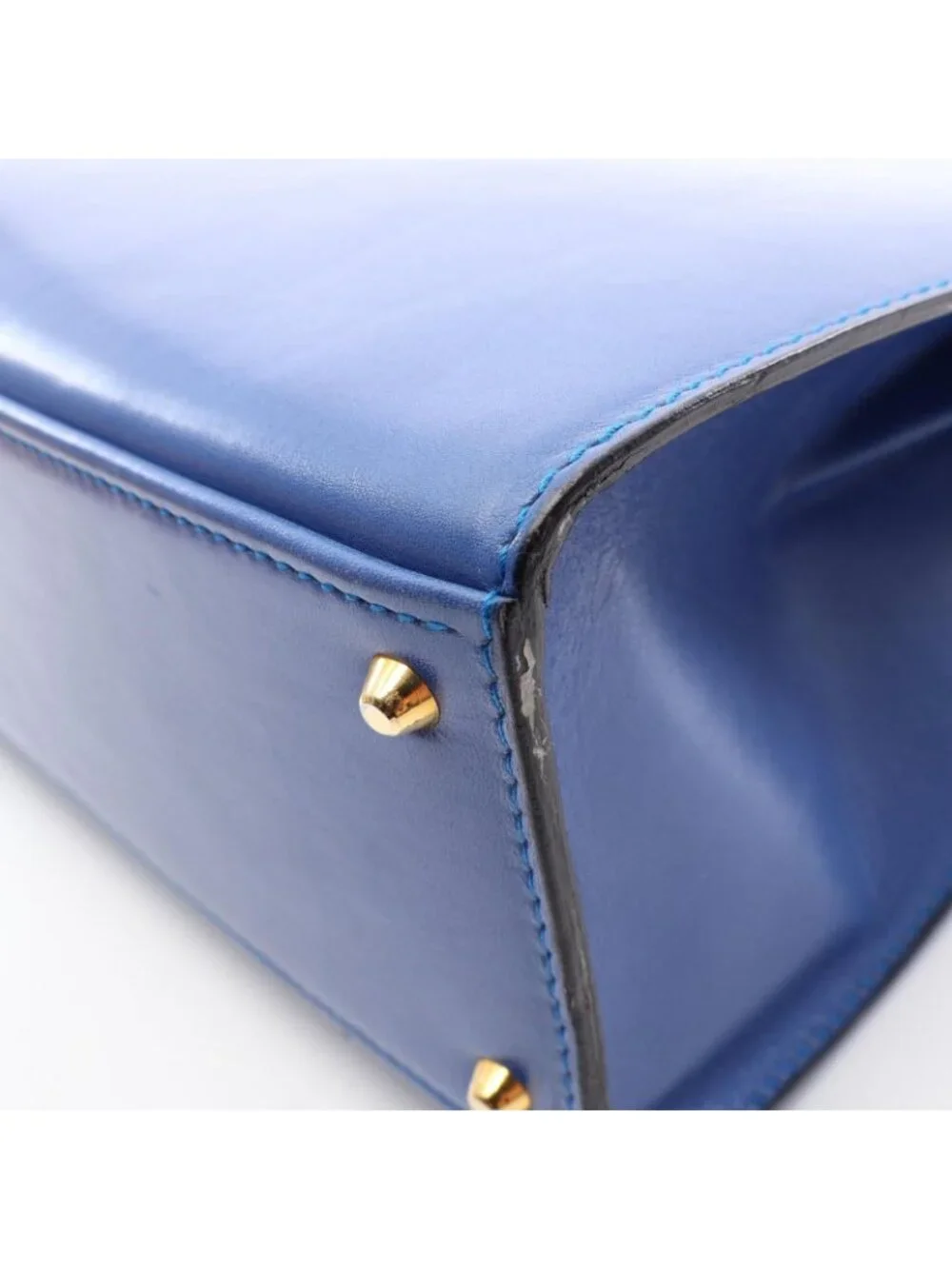 Celine Handbag Blue Leather Gancini